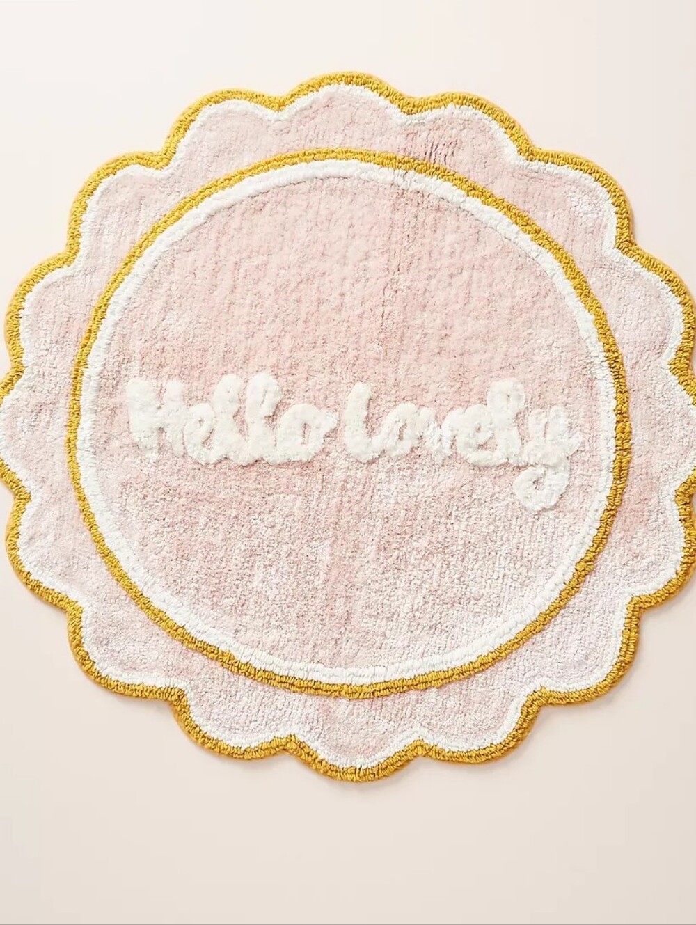 Anthropologie Bath Mat 32 Inch Diameter Cotton And Rayon